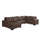 Sofá de Canto 6 Lugares Dijon com Chaise Esquerdo e Entrada USB Suede Marrom Sofá de Canto 6 Lugares Dijon com Chaise Esquerdo e Entrada USB Suede Marrom
