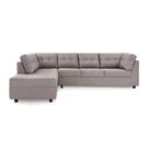 Sofá de Canto 6 Lugares Herval Gran, Chaise Direito, Linho Bege