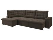 Sofá de Canto 6 Lugares Retrátil Reclinável Suede Veludo Dallas Flexforma Estofados