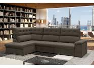 Sofá de Canto 6 Lugares Retrátil Reclinável Suede Veludo Madrid Flex