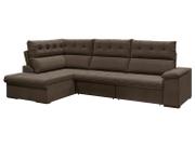 Sofá de Canto 6 Lugares Retrátil Reclinável Suede Veludo Madrid Flexforma Estofados
