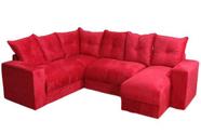 Sofá de Canto 6 lugares Tecido Suede Vermelho