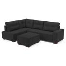Sofá de Canto 8 Lugares Ipanema Suede Cinza Escuro