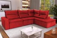 Sofá De Canto Amsterdam Vermelho Molas Retrátil Reclinável - King House