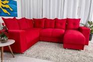 Sofá de Canto Chaise com Espreguiçadeira Vermelho Sofá de Canto Chaise com Espreguiçadeira Vermelho