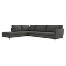 Sofá de Canto Chaise Esquerdo 287 cm Olívia Suede Grafite G52 - Gran Belo
