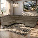 Sofá de Canto Com Chaise Capuccino Ravena Ecotec Espumas