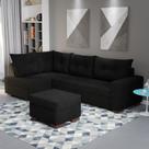 Sofá de Canto com Puff 7 Lugares 238cm Gloria