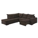 Sofá de Canto Denver 5 Lugares Retrátil Suede 197cm X 226cm Aifos Cor Marrom