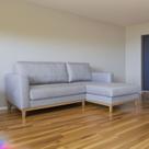 Sofá de Canto L Chaise Lado Direito Revestimento em Linho Sintético 84x250cm Cinza Médio Sofá de Canto L Chaise Lado Direito Revestimento em Linho Sintético 84x250cm Cinza Médio