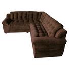 Sofá de canto Madrid Premium 2 metros por 2,45 Suede Velut Marrom Sofa na Web