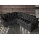 Sofá de canto Madrid Premium 2 metros por 2,45 Suede Velut Preto Sofa na Web Sofá de canto Madrid Premium 2 metros por 2,45 Suede Velut Preto Sofa na Web