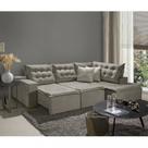 Sofá de Canto Montana 4 Lugares Retrátil Reclinável 2,70x1,98M Molas Bonnel em Veludo Yescasa