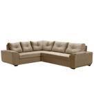 Sofá de Canto Mustang 5 Lugares Veludo Bege 204x250cm - Megasul