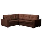 Sofá de Canto Mustang 5 Lugares Veludo Marrom 204x250cm Megasul