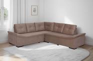 Sofá de Canto New Alphaville 4 Lugares Suede Castor