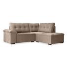 Sofá de Canto Retrátil 1,93m Cama 5 Lugares Tóquio Macchiato Veludo