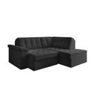 Sofá De Canto Retrátil 5 Lugares Grécia Cinza Suede Cinza