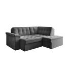 Sofá de Canto Retrátil 5 Lugares Grécia Cinza Suede