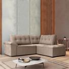 Sofá De Canto Retrátil 5 Lugares Tóquio Macchiato