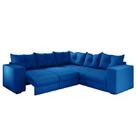 Sofá de Canto Retrátil 5 Lugares Veludo New Qatar Selmer