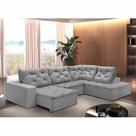 Sofá de Canto Retrátil e Reclinável 3 Lugares com Chaise 345x225cm Pés em Madeira Maciça Nice