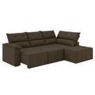 Sofá De Canto Retrátil E Reclinável 4 Lugares Santorini Veludo Luizzi Marrom