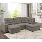 Sofá de Canto Retrátil e Reclinável 5 Lugares 310cm Belluno