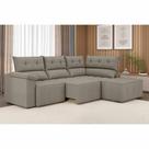 Sofá de Canto Retrátil e Reclinável 5 lugares Lisboa Besthouse Capuccino