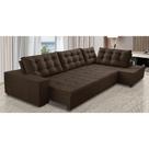 Sofá de Canto Retrátil e Reclinável com Molas 3,00x2,00 LD Jacke Suede Marrom Madelina Decor Sofá de Canto Retrátil e Reclinável com Molas 3,00x2,00 LD Jacke Suede Marrom Madelina Decor
