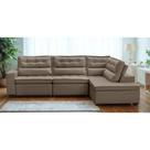 Sofá de Canto Retrátil e Reclinável com Molas 3,40x2,00 Viena Suede Cappuccino Mirra Decor Sofá de Canto Retrátil e Reclinável com Molas 3,40x2,00 Viena Suede Cappuccino Mirra Decor