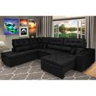 Sofá de Canto Retrátil e Reclinável com Molas Cama inBox Platinum Esquerdo 3,00x2,36 Suede Preto Sofá de Canto Retrátil e Reclinável com Molas Cama inBox Platinum Esquerdo 3,00x2,36 Suede Preto
