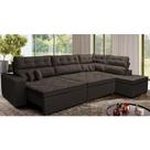 Sofá de Canto Retrátil e Reclinável Direito 3,00x2,36m Molas Cama inBox Espanha Velusoft Café