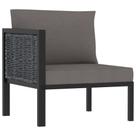 Sofá de canto seccional vidaXL para jardim e pátio, antracite, rattan Sofá de canto seccional vidaXL para jardim e pátio, antracite, rattan
