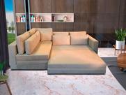 Sofá de Canto SFC_MA 03 que se Transforma em Sofá Cama de Casal Resistente e Confortável Sued