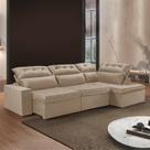 Sofá de CantoReclinável 4 Lugares com Chaise 311x192cm Pés em Madeira Maciça Luxemburgo