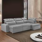 Sofá de CantoReclinável 5 Lugares com Chaise 371x192cm Pés em Madeira Maciça Luxemburgo