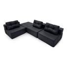 Sofá de Chão Serena Modular Tecido Nobuck Sem Madeira Estrutura de Espuma D28 Design Moderno Layout Configurável Módulo Leve e Macio