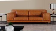 Sofá de Couro 4 Lugares Living 260cm Couro Legítimo Soft Mel - Mozzelar