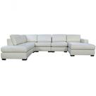 Sofá De Couro 6 Lugares Off White 4,18 M Mempra