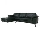 Sofá De Couro Asti 3 Lugares Com Chaise Direita Green Bicolor - Mempra Design Sofá De Couro Asti 3 Lugares Com Chaise Direita Green Bicolor - Mempra Design