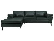 Sofá de Couro Asti 3 lugares com Chaise Esquerda Green Bicolor - Mempra Design Sofá de Couro Asti 3 lugares com Chaise Esquerda Green Bicolor - Mempra Design