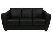 Sofá de Couro Baltic 3 Lugares Preto Pigmentado - Mempra