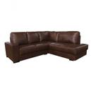 Sofá De Couro Canto Marrocos 2 Lugares Com Chaise Direita Marrom Bicolor - Mempra Design