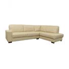 Sofá De Couro Canto Marrocos 3 Lugares Com Chaise Direita Manteiga Pigmentado - Mempra Design