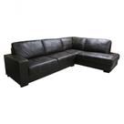 Sofá De Couro Canto Marrocos 3 Lugares Com Chaise Direita Marrom Pigmentado - Mempra Design