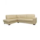 Sofá De Couro Canto Marrocos 3 Lugares Com Chaise Esquerda Manteiga Pigmentado - Mempra Design