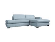 Sofá de Couro com Chaise N.Y. 3 Lugares Light Blue 2,34 m - Mempra