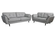 Sofá de Couro Dallas 3 e 2 Lugares Grizzy - Mempra