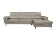Sofá de Couro Hannover 3 lugares com Chaise Baú Direita - Avelã